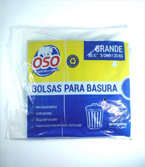 BOLSA DE BASURA 80X110 PLANA OSO