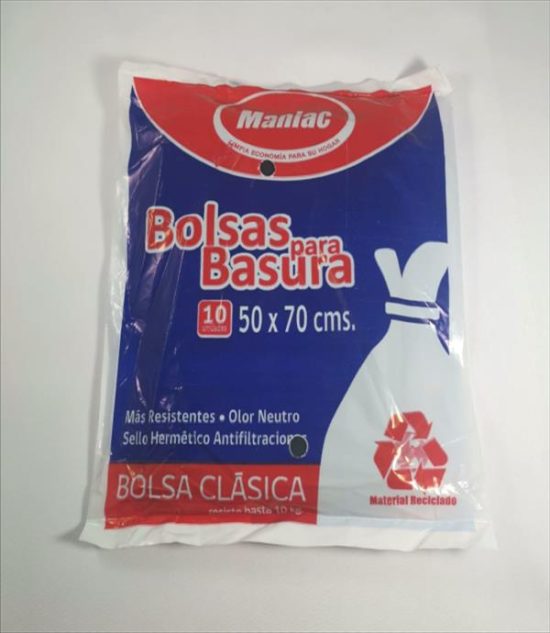 BOLSA BASURA 50X70 MEDIANA 10 UN MANLAC